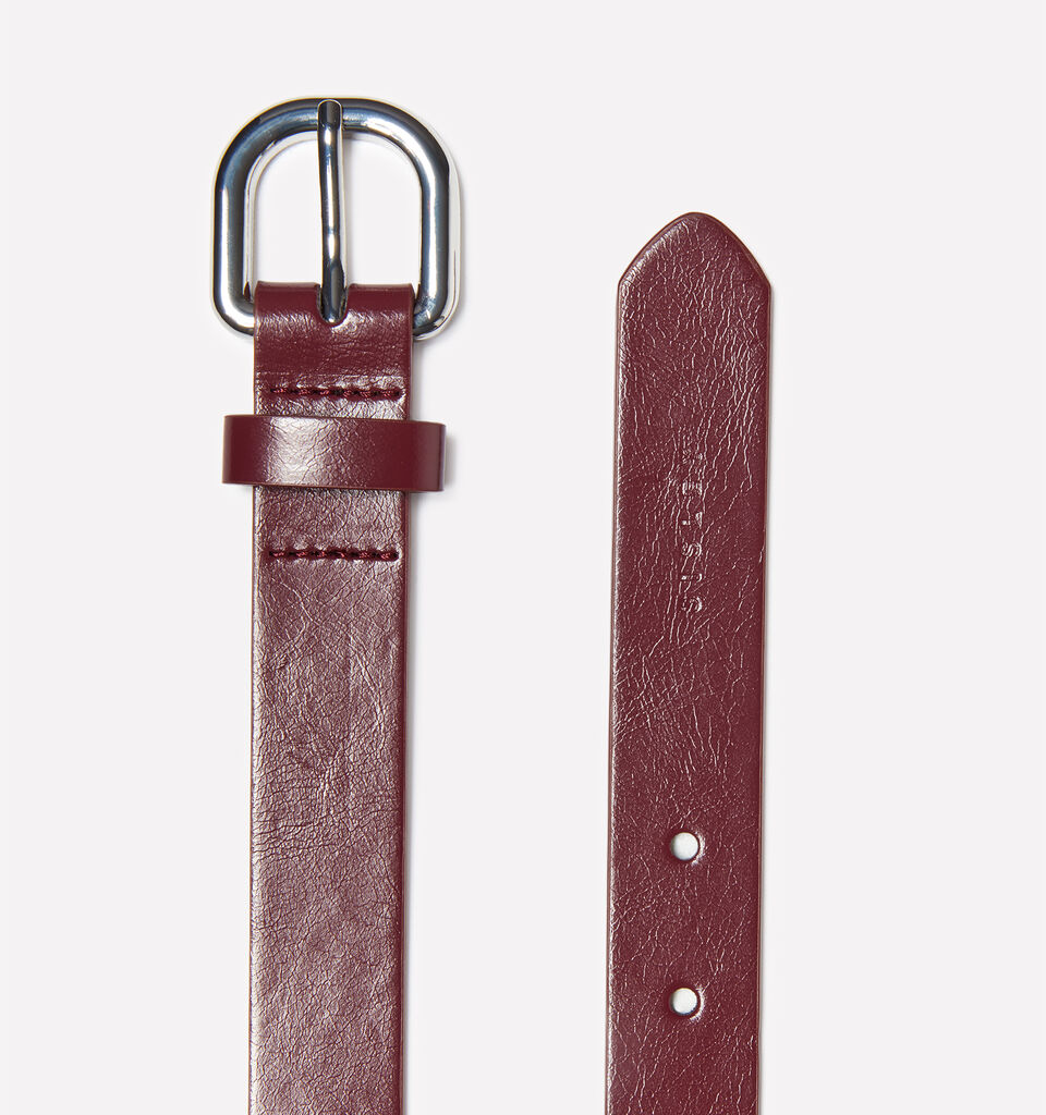 Burgundy belt with studs - women's belts - Brown | Sisley image number 2